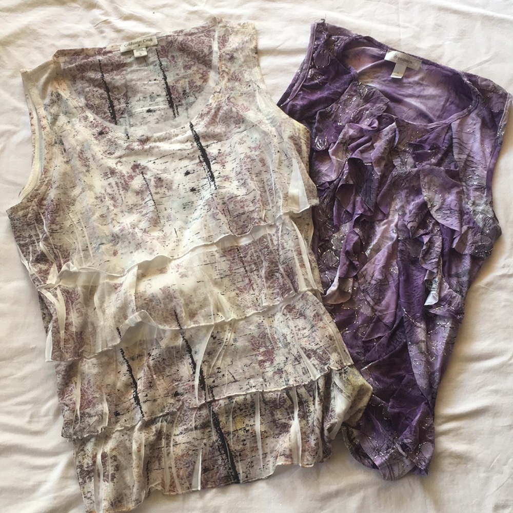 Lot of two Sleeveless Blouses Size Large